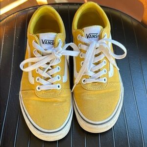 Vans Yellow and White Sneakers Classic Canvas Design